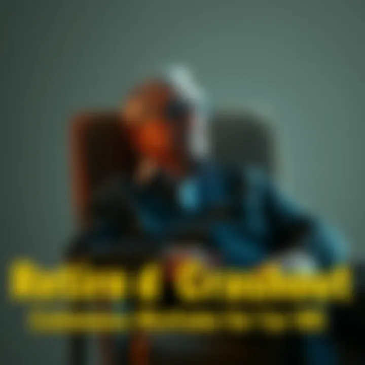 A retired individual sitting calmly in a chair, with a thoughtful expression, symbolizing strength in calmness despite external perceptions.