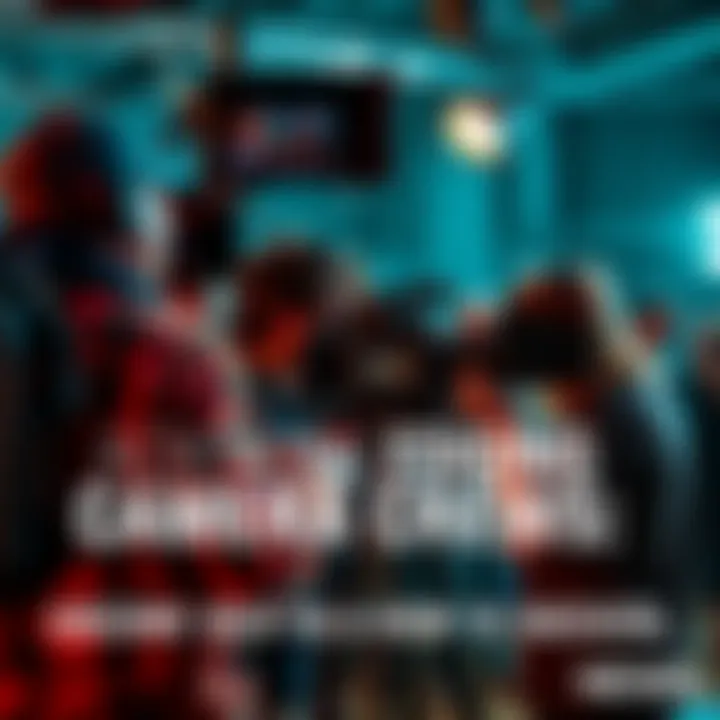 A camera crew filming a scene on set, with focus on the crew members adjusting equipment and collaborating.