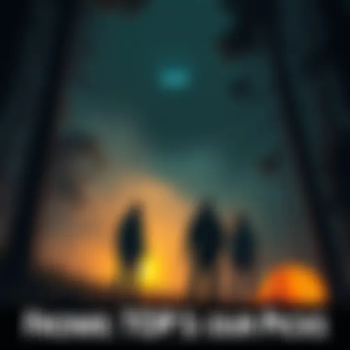 A shadowy figure looms in a foggy forest, unnerving campers at night.