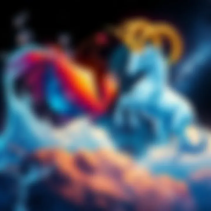 Illustration showing the Cancer and Capricorn zodiac signs with water and earth elements, depicting emotional intuition and practicality