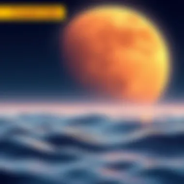 Cancer Moon Illustration An artistic representation of a Cancer Moon, featuring a calm night sky with a bright moon and soft waves, symbolizing sensitivity and emotions.