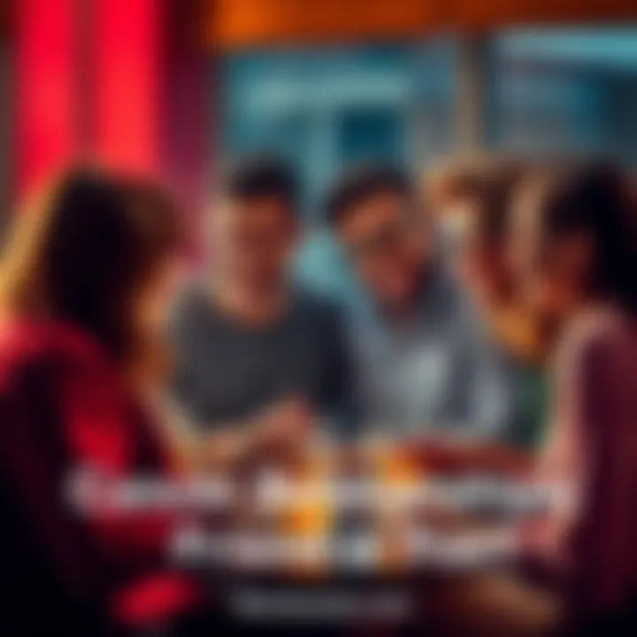 Cancer relationships A group of people discussing their relationships, showing a mix of friendship and romance, with warm expressions and gestures.