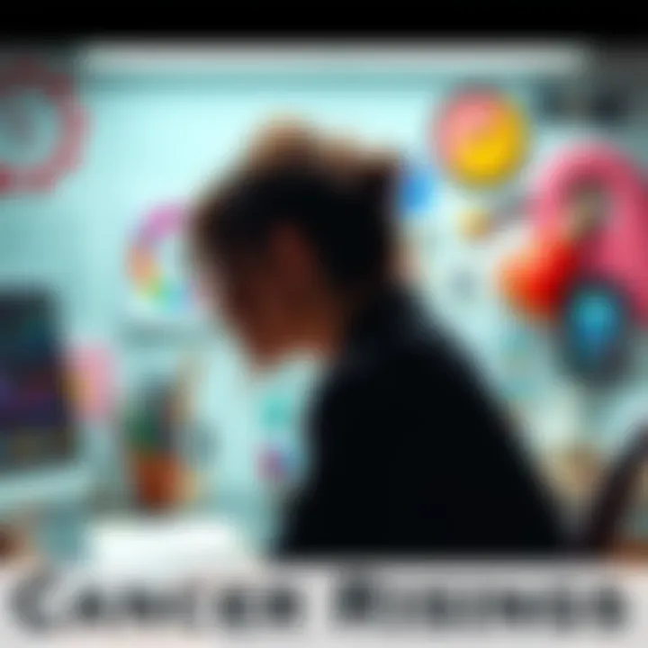 A person looking contemplative at a desk filled with career-related items, symbolizing career paths and purpose during Saturn's transit in Aries.