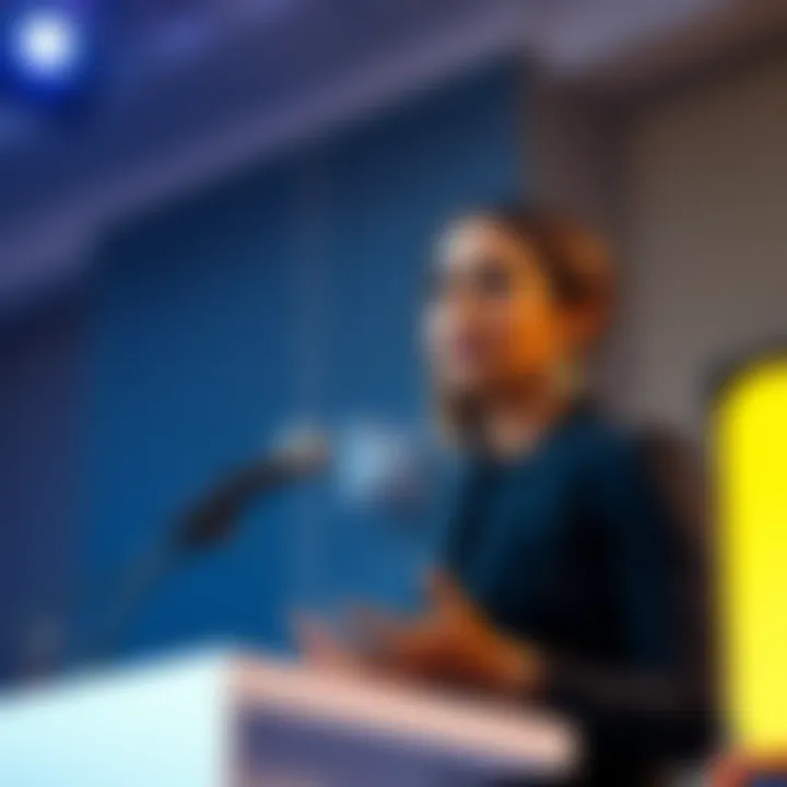 Candace Owens passionately discussing her claims about Elon Musk, Sam Altman, and Peter Thiel being hybrids during a public event.