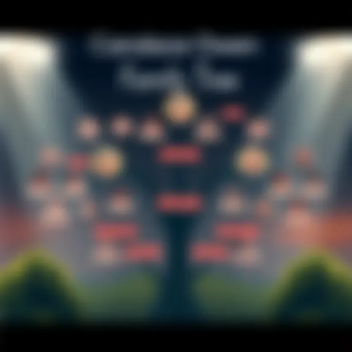 Candace Owen Family Tree A family tree illustration showing branches labeled with Candace Owen's grandparents and speculated parents, highlighting the lack of information about her family background.