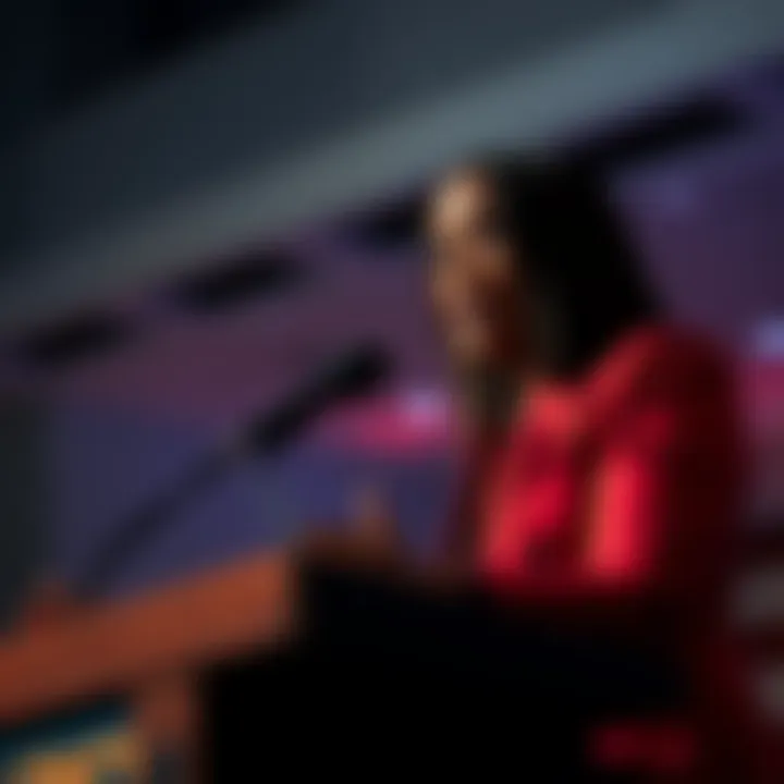 Candace Owens at a podium addressing the media, expressing concerns about media influence and upcoming investigations