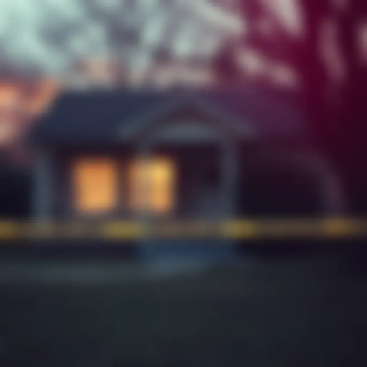 Candice Kyser and David Keller's home where they were found murdered, with police tape and a somber atmosphere.