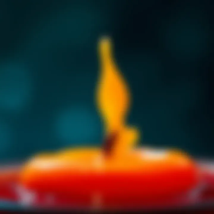 A close-up of a candle with melted wax forming a unique shape, representing symbols in rituals.