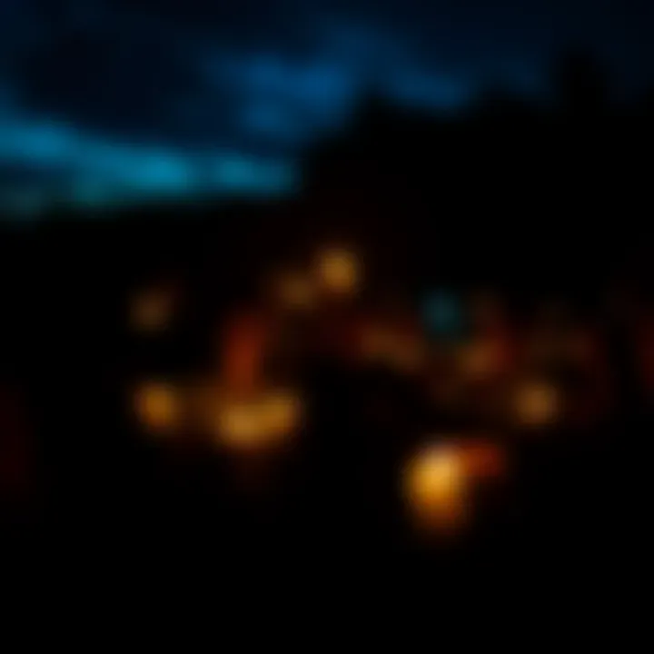 A candlelight vigil with people holding candles in memory of friends lost to addiction, set in a serene outdoor environment in Pennsylvania. A sense of community support and grief is present as the night sky darkens.