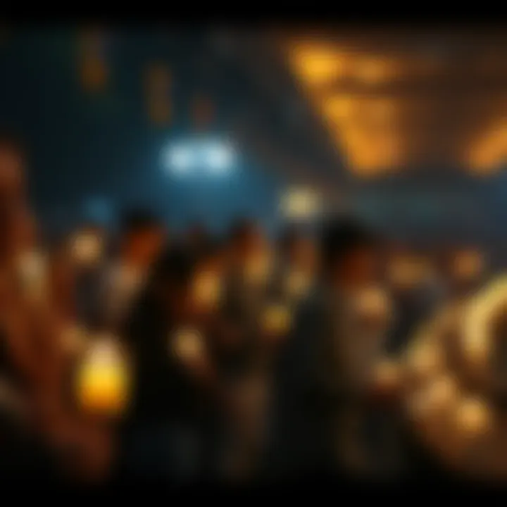 A candlelight vigil with people holding candles in memory of lost loved ones, creating a warm and reflective atmosphere.