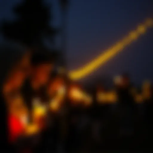 People holding candles in a solemn gathering, reflecting on loss and grief.