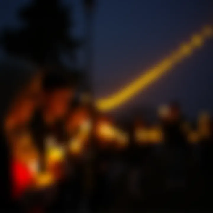 People holding candles in a solemn gathering, reflecting on loss and grief.