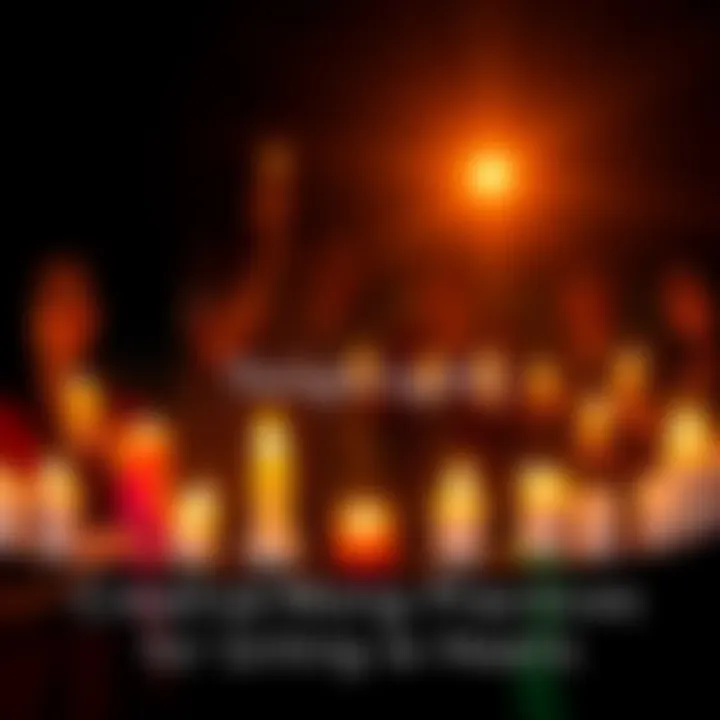 A group of people holding candles in a circle, sharing memories and honoring loved ones who have passed away.