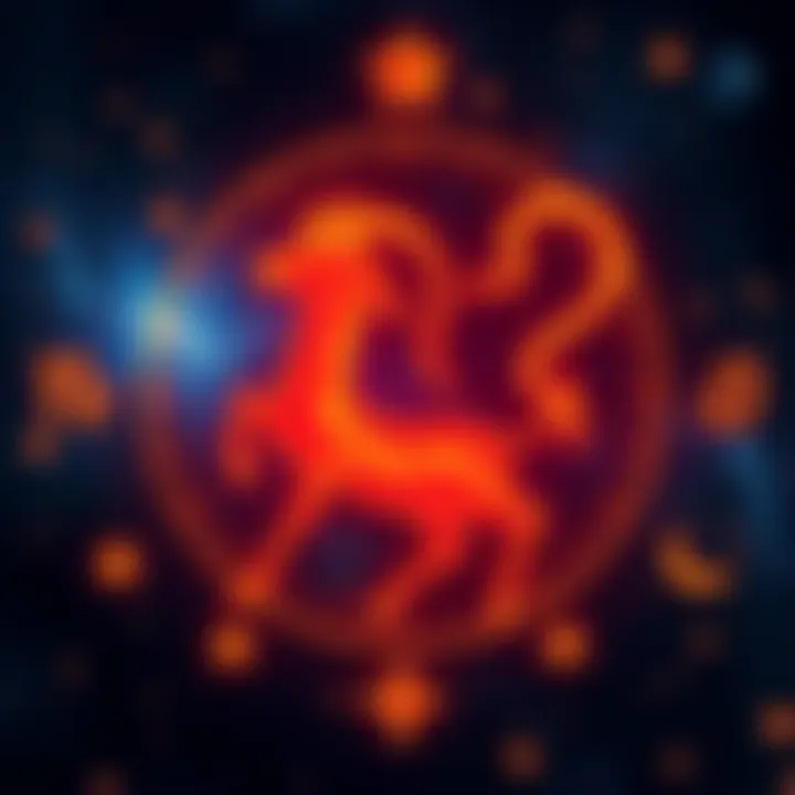 Capricorn Symbol with Stars A Capricorn symbol surrounded by stars representing its spiritual influence in the age of Aquarius.