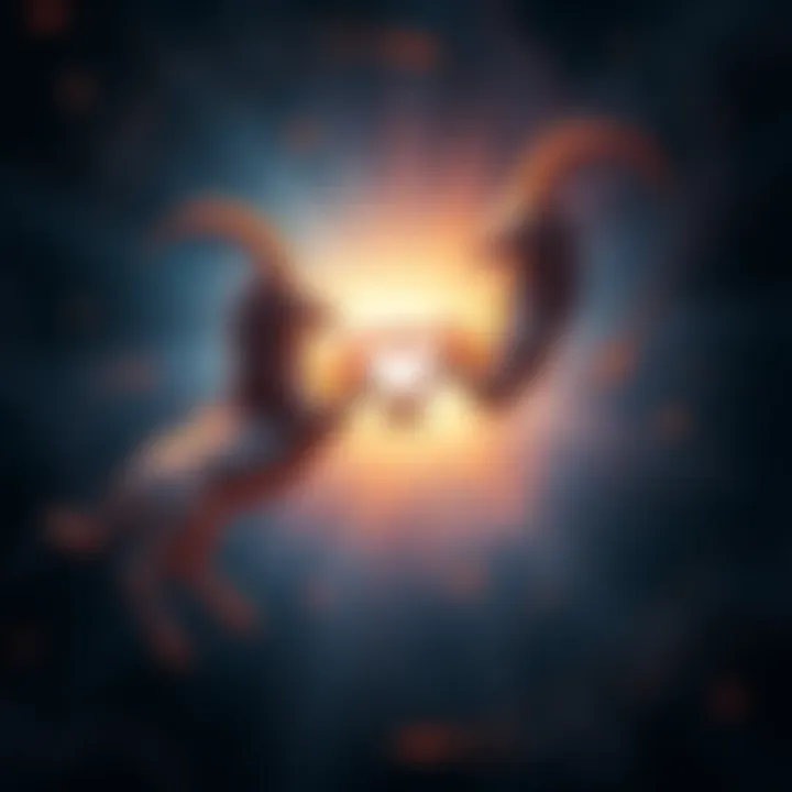 Astrological symbols of Capricorn and Aquarius illustrated together, representing emotional openness and honesty in relationships.