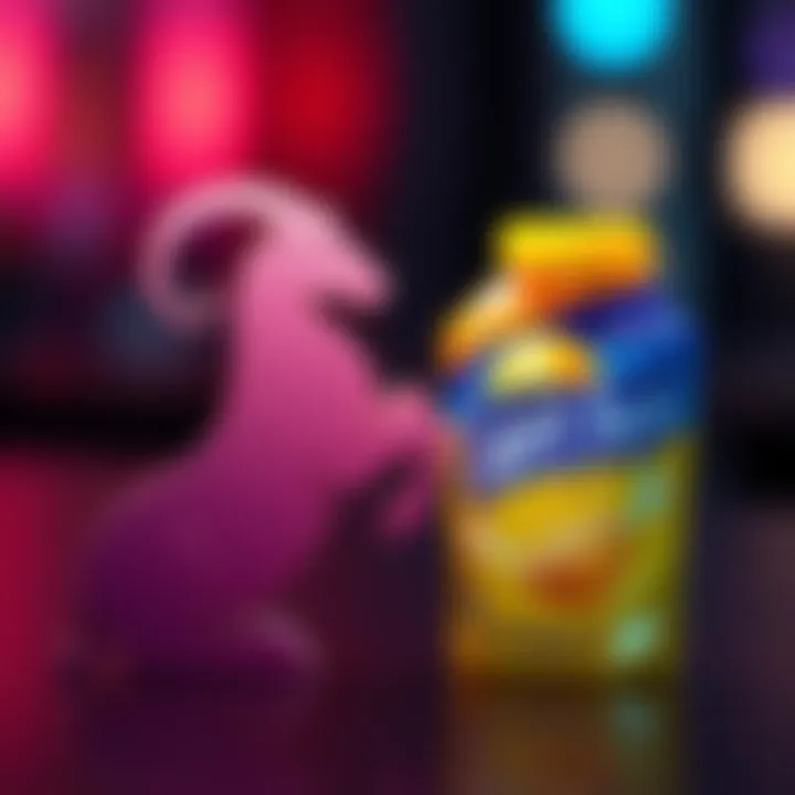 A playful representation of the Capricorn zodiac symbol next to a Capri-Sun drink pouch, blending astrology with a fun twist.