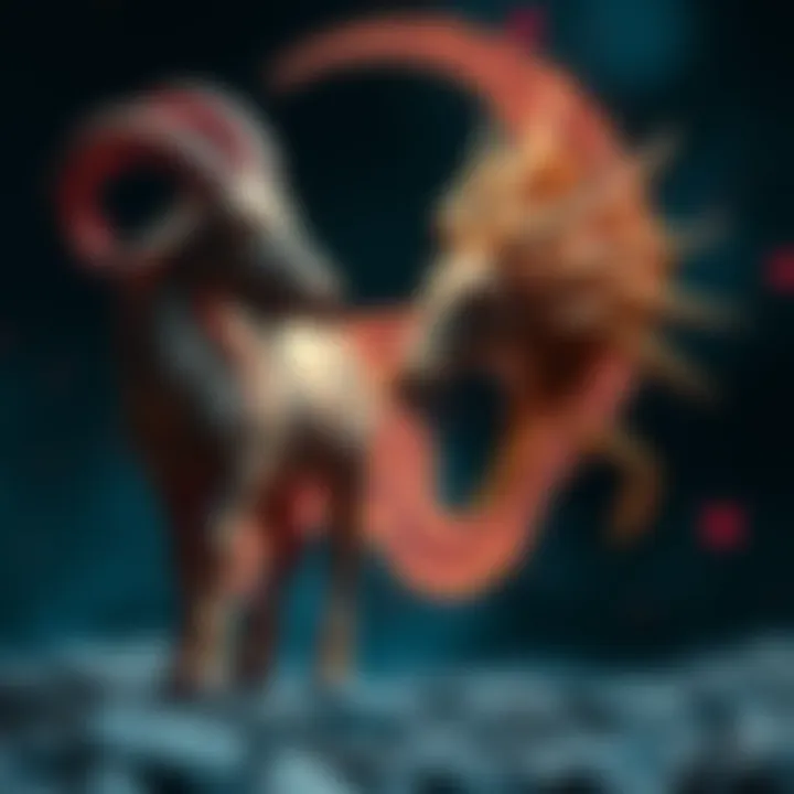 Taurus and Virgo zodiac signs with Capricorn symbol in the background