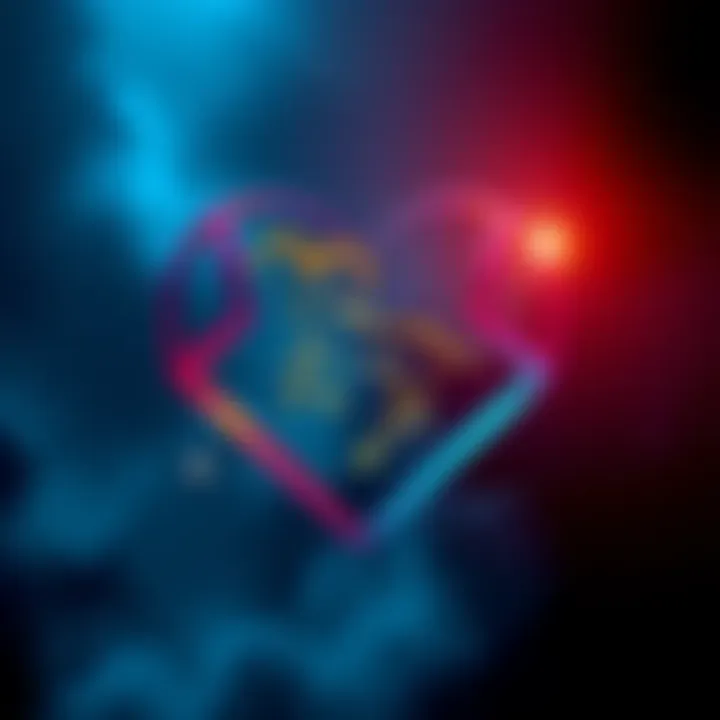 A heart shape with the Capricorn symbol inside, representing love and relationships