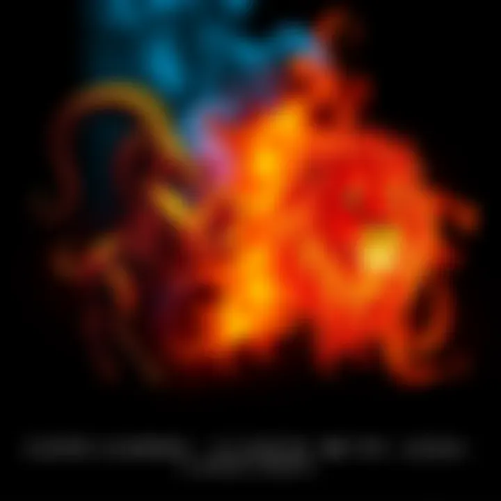 Capricorn and Leo zodiac symbols with contrasting colors, representing their differing personalities, such as earthy tones for Capricorn and fiery colors for Leo.