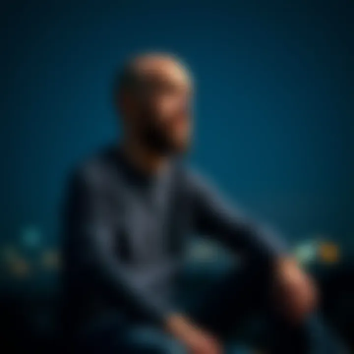 Capricorn man thinking about past relationships A Capricorn man sitting alone, reflecting on his past romantic connections with a thoughtful expression