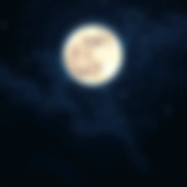 A serene night sky with a full moon, symbolizing deep emotions under the Capricorn sign, surrounded by stars.