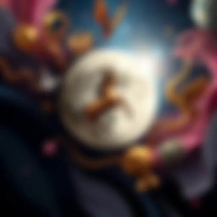 A visual representation of Capricorn Moon surrounded by symbols of maternal relationships, depicting the influence of astrology on mother-daughter bonds.