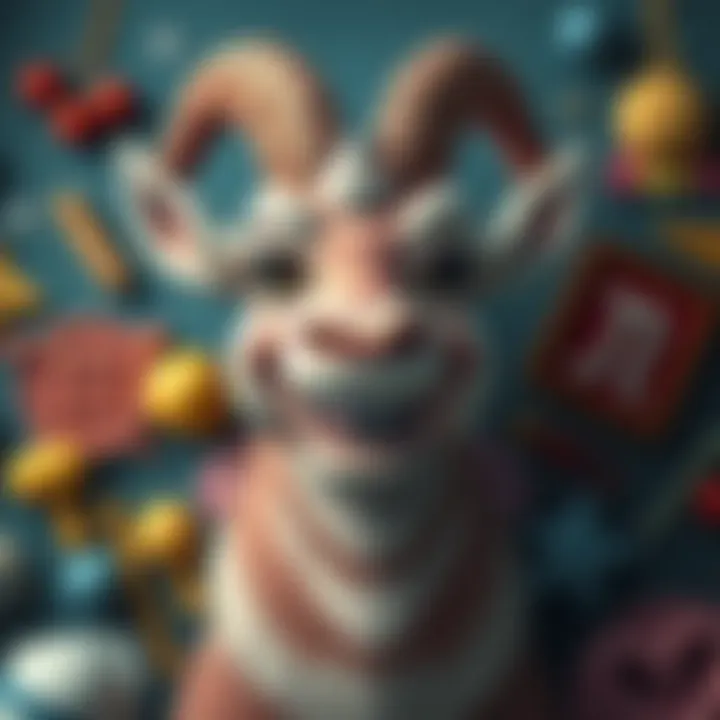 Capricorn with playful expression A Capricorn character with a playful grin, surrounded by humorous symbols and playful elements, capturing their lighthearted nature.