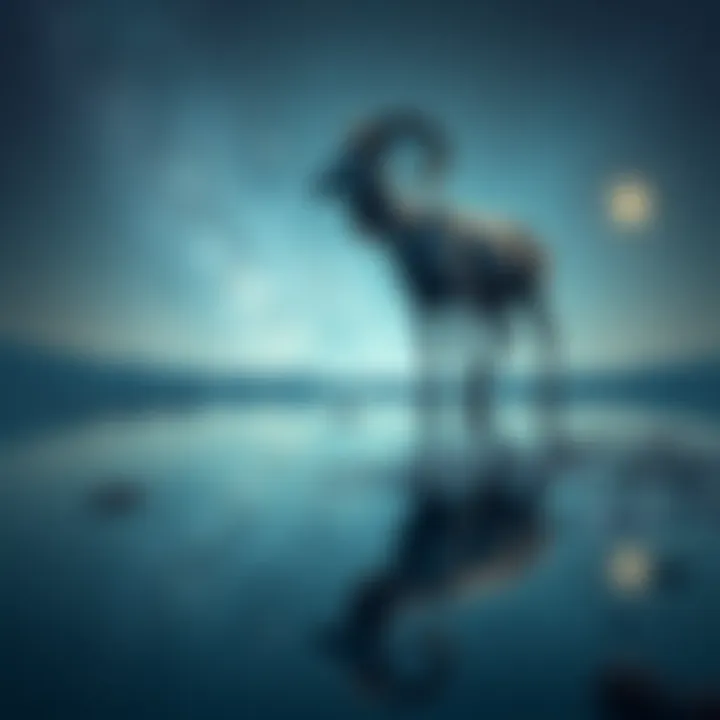 A reflective scene depicting a Capricorn contemplating love and loss under a starry sky