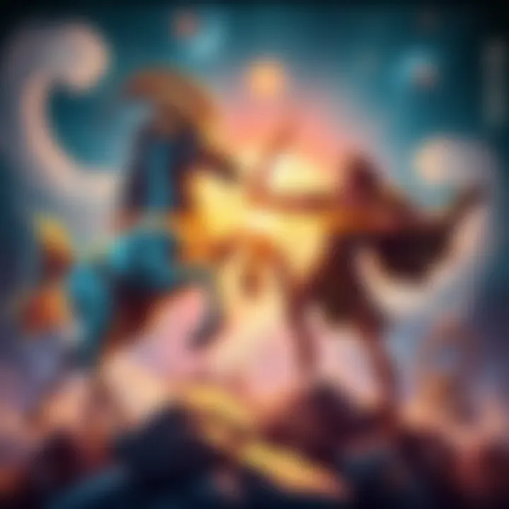 Illustration of Capricorn and Sagittarius zodiac signs battling for dominance with celestial background