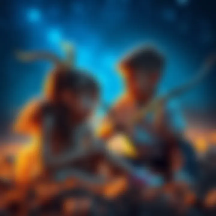 A Capricorn older sibling and a Sagittarius younger sibling playing together, showing their special bond and different personalities.