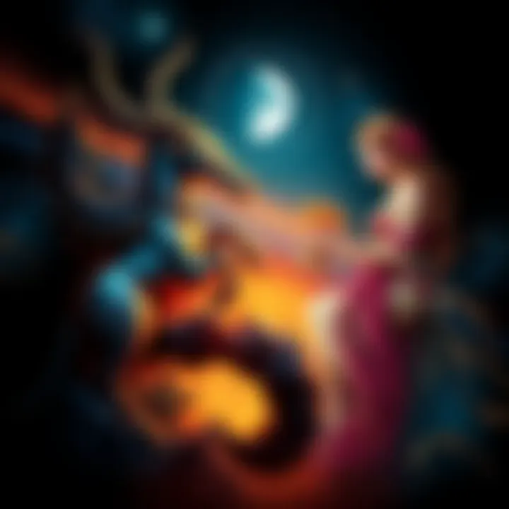 Illustration showing Capricorn and Scorpio zodiac symbols with astrological elements