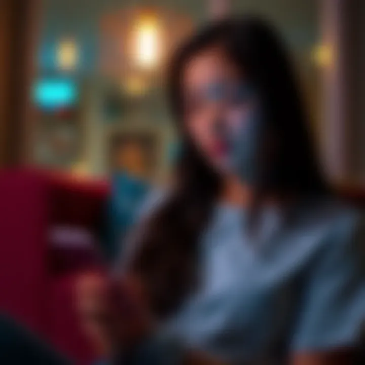 A woman looks thoughtfully at her phone, contemplating her relationship with a Capricorn man after a fallout.