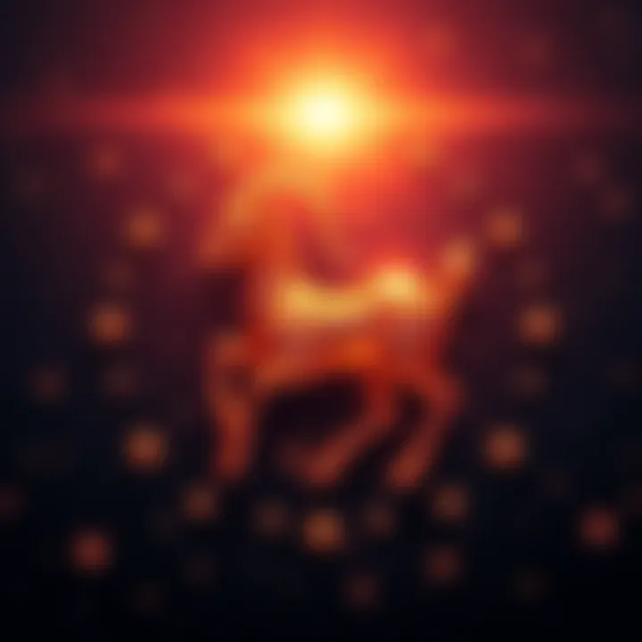 A glossy Capricorn symbol surrounded by twinkling stars, representing ambition and discipline in astrology.