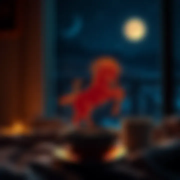 Capricorn Zodiac Sign A cozy night scene with a Capricorn symbol, representing traits of morning people and night owls, with a cup of coffee and a moon in the background.