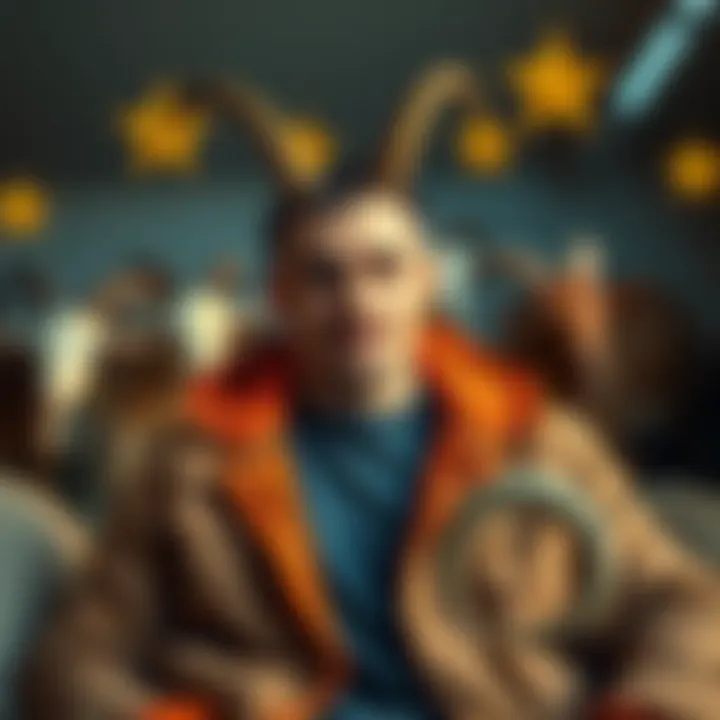 Capricorn Zodiac Sign Representation A confident man with Capricorn traits in a casual setting, showcasing determination and ambition, surrounded by Capricorn symbols like goats and stars.