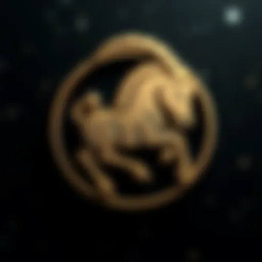 A close-up of a Capricorn symbol, illustrated in a subtle style with earthy tones, on a backdrop of stars, reflecting the reserved nature of Capricorns.