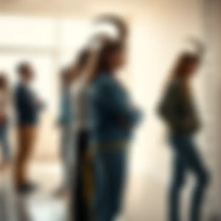 Capricorns Comparing Heights A group of people, including Capricorns, standing back-to-back measuring their heights with a tape measure in a bright room.