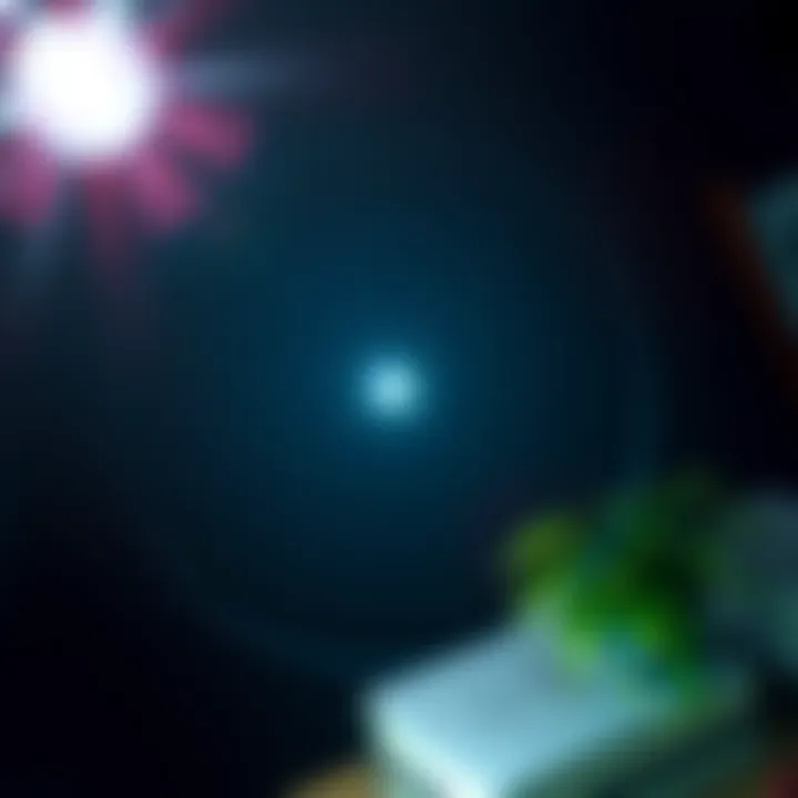 A bright light orb seen through a night vision camera against a dark background