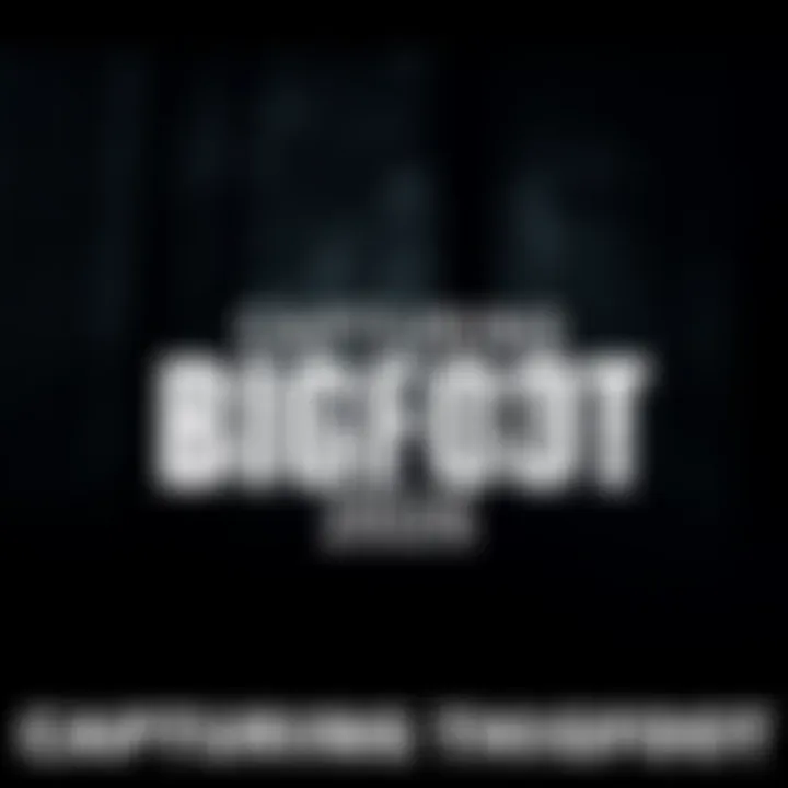 A dark forest scene with a silhouette resembling Bigfoot in the background, highlighting the documentary's focus on debunking the PGF.