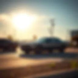 A car vanishing and suddenly reappearing in a parking lot, caught on camera during daylight