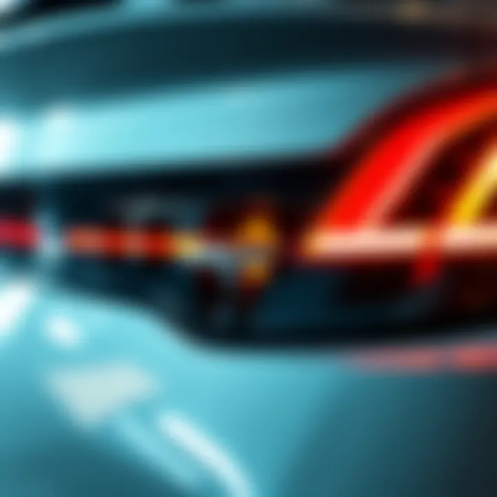 Close-up view of a unique feature on the back of a car, highlighting its distinct design