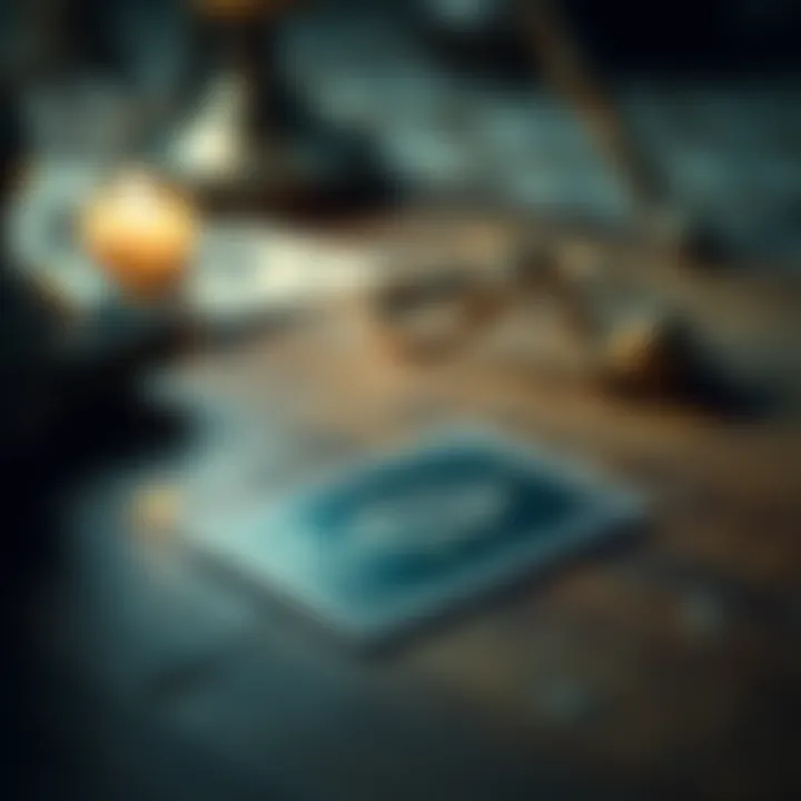 A tarot card lying on the floor next to a table, suggesting it was overlooked during a reading
