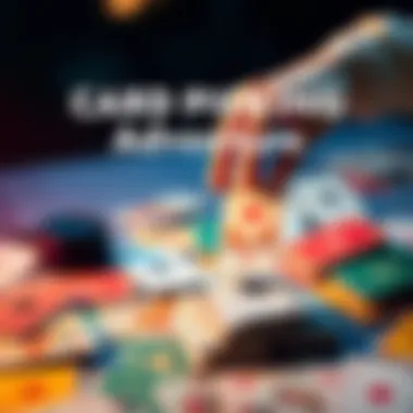 Card Picking Adventure A hand reaching out to select a card from a colorful spread of cards on a table, showing excitement and choice.