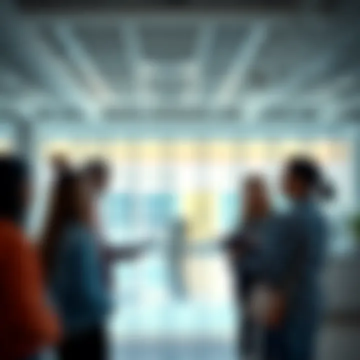 Career paths for individuals People exploring career options in a bright office setting, discussing opportunities and aspirations.