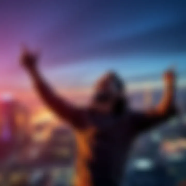 Individual joyfully celebrating after landing a dream job, symbolizing the Law of Assumption and personal achievement.