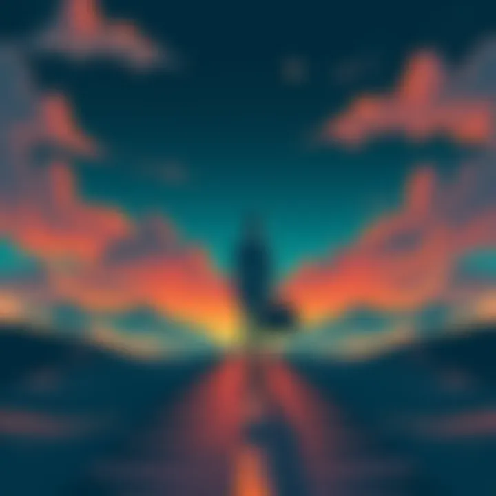 A person standing at a crossroads, holding a briefcase, contemplating different paths ahead, symbolizing career choices.
