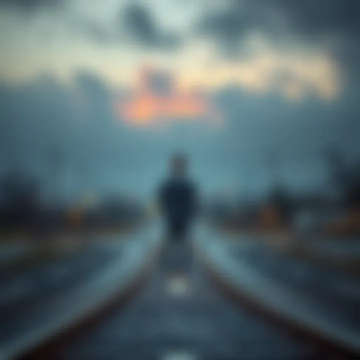 A young professional standing at a crossroads, contemplating leaving the family business for new career paths.