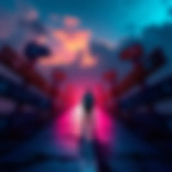 Career Journey A person standing at a crossroads, looking at signs pointing to different career paths, symbolizing choices and decisions ahead.