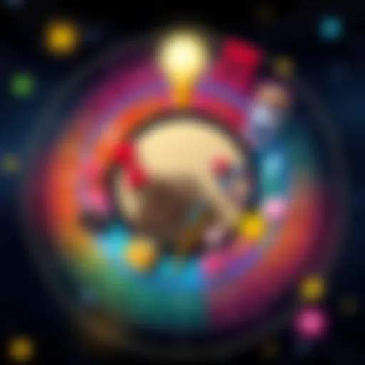 A colorful representation of zodiac signs surrounding a birth chart with career icons like briefcases and tools.