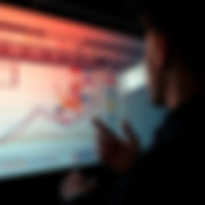 A person looking at a colorful chart with various career options, contemplating their professional journey